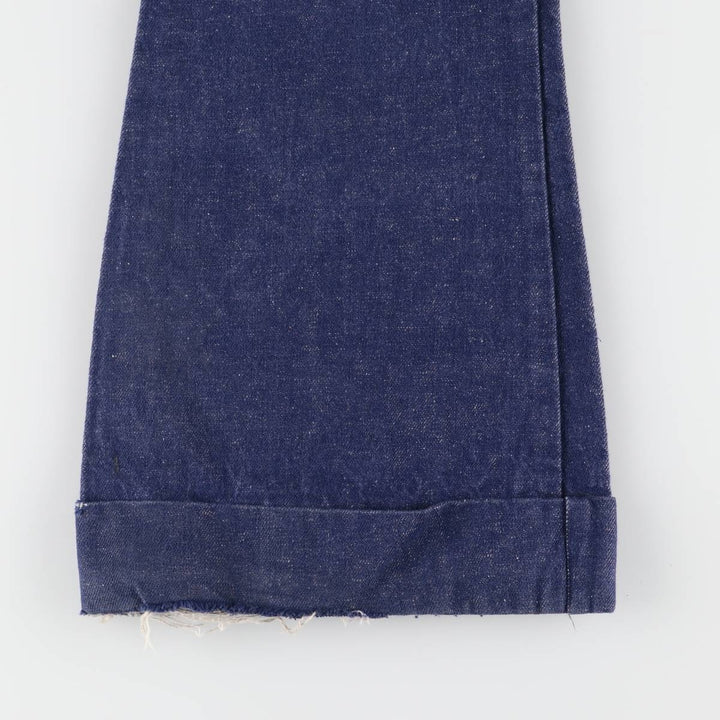 Bat-dyed bell-bottom denim pants, made in Canada, women's size L (w28). cotton blue type Vintage Second Hand