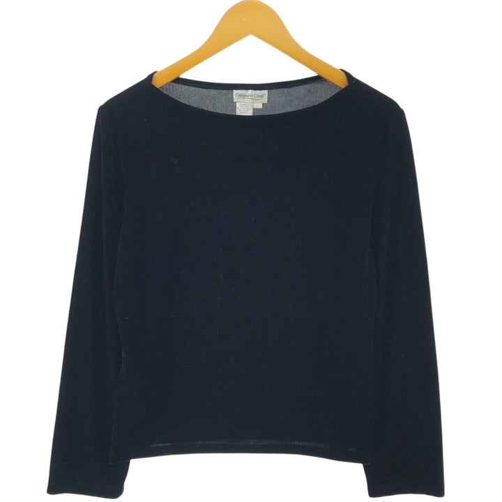 90'S Coldwater Creek Boat Neck Velour Long Sleeve Top Made in USA Women's L Size Vintage /eaa526162