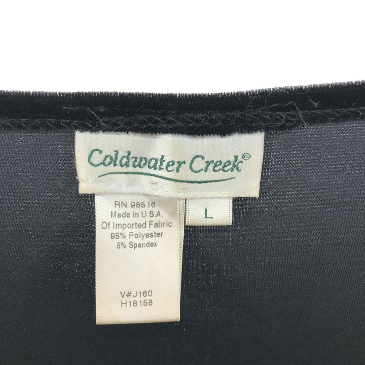 90'S Coldwater Creek Boat Neck Velour Long Sleeve Top Made in USA Women's L Size Vintage /eaa526162