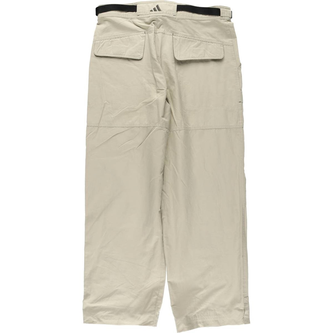 00'S Adidas warm-up pants, nylon pants, rustling pants, men's size M cotton Beige type Vintage Second Hand