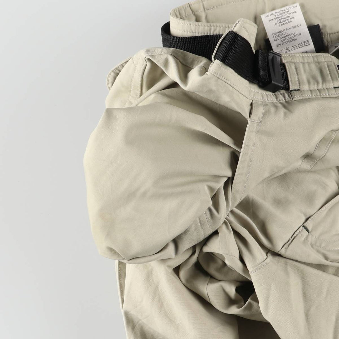 00'S Adidas warm-up pants, nylon pants, rustling pants, men's size M cotton Beige type Vintage Second Hand