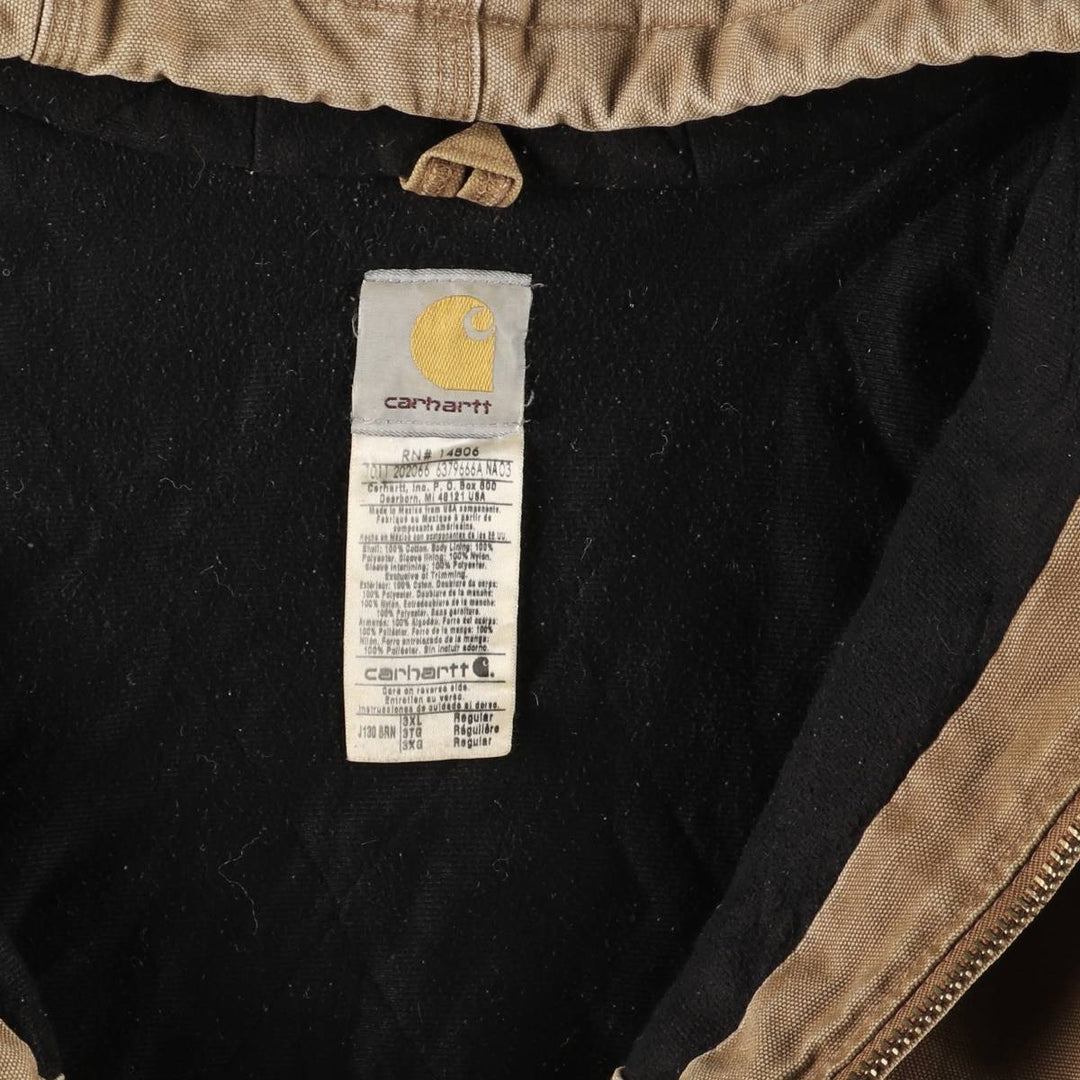 Big Size Carhartt Active Jacket Duck Full Zip Parka Men's XXXL equivalent / eaa526203