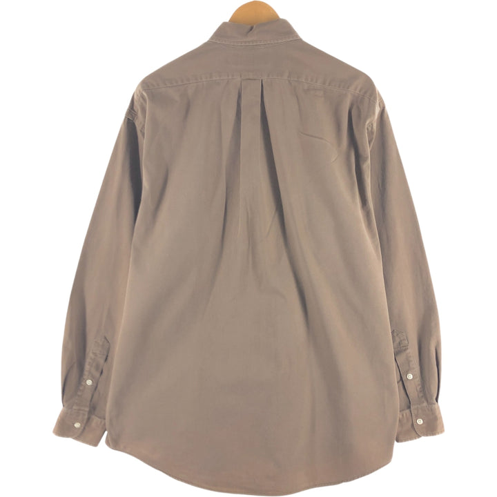 Ralph Lauren long sleeve button down shirt, men's size L cotton brown type Vintage Second Hand