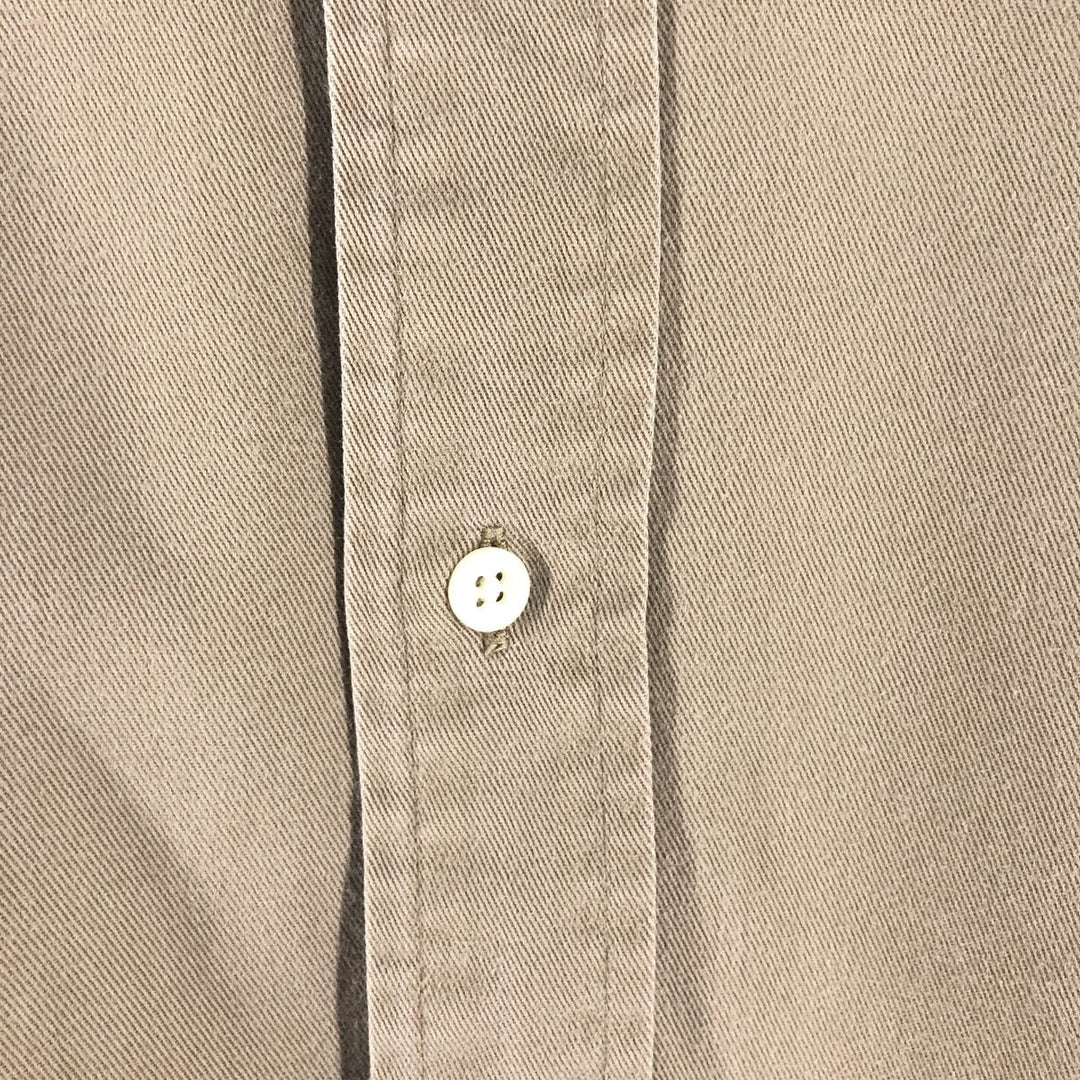 Ralph Lauren long sleeve button down shirt, men's size L cotton brown type Vintage Second Hand