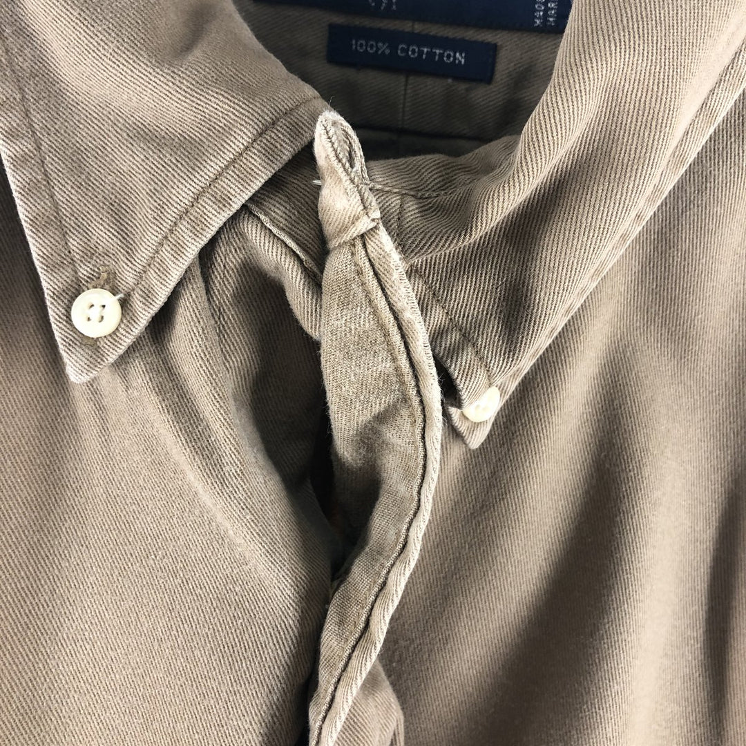 Ralph Lauren long sleeve button down shirt, men's size L cotton brown type Vintage Second Hand
