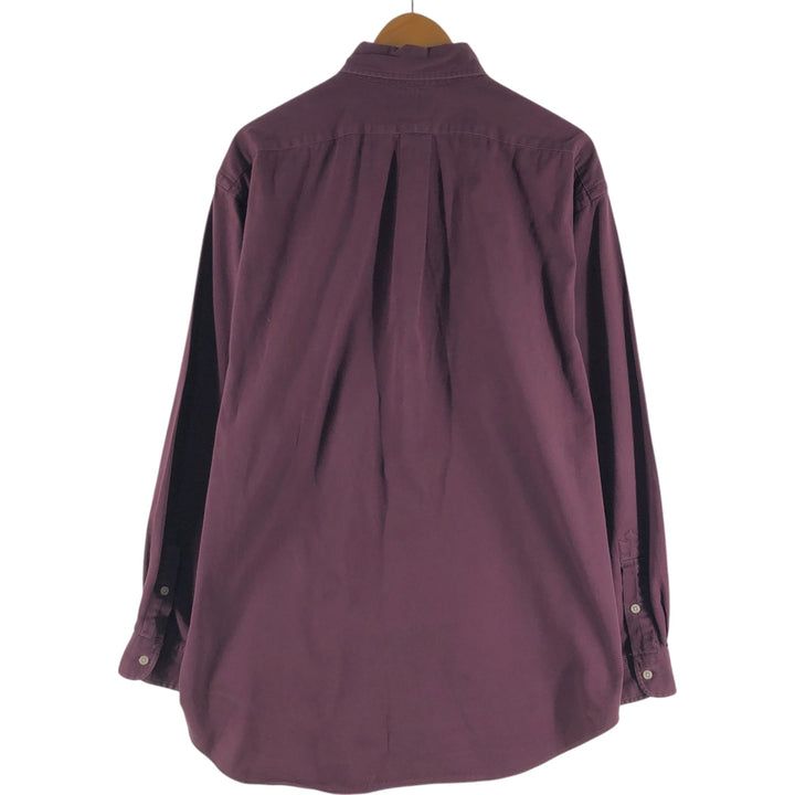 Ralph Lauren BLAIRE long sleeve button down shirt, men's size L cotton wine-red Vintage Second Hand