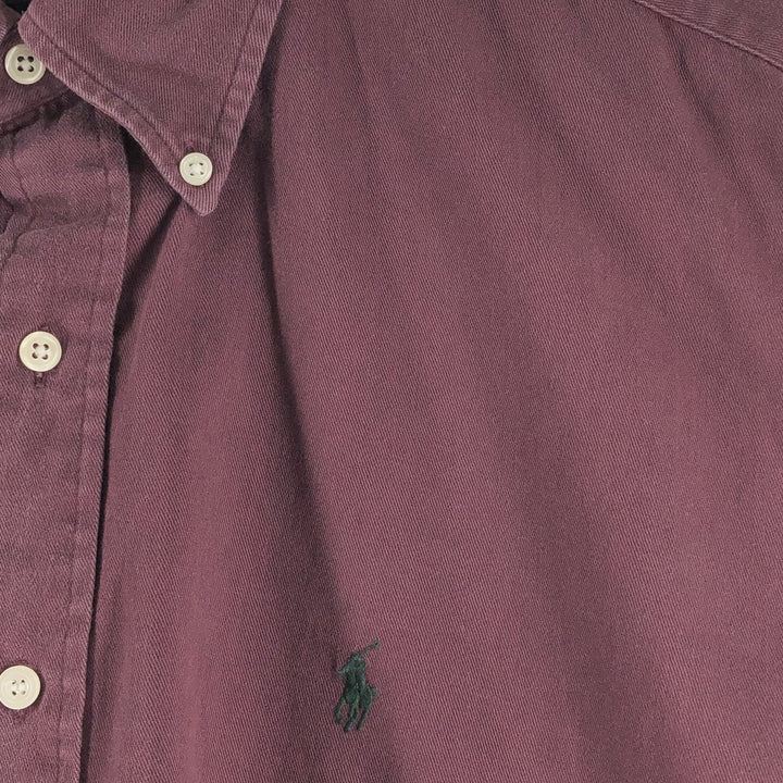 Ralph Lauren BLAIRE long sleeve button down shirt, men's size L cotton wine-red Vintage Second Hand
