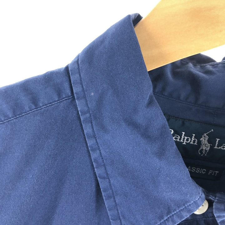Ralph Lauren Classic Fit Long Sleeve Button Down Shirt, Men's Size L cotton Navy blue Vintage Second Hand