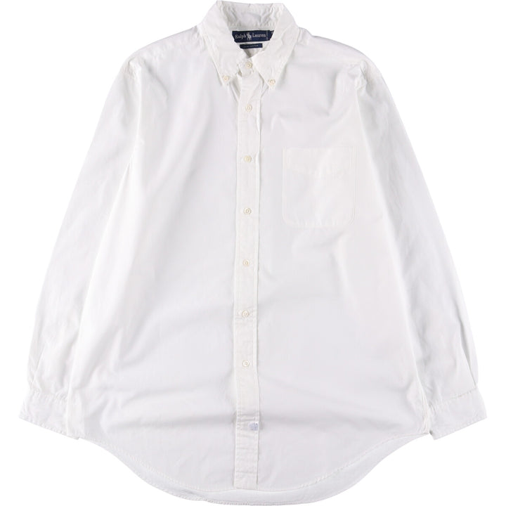 Ralph Lauren long sleeve button down shirt, men's size L cotton white type Vintage Second Hand