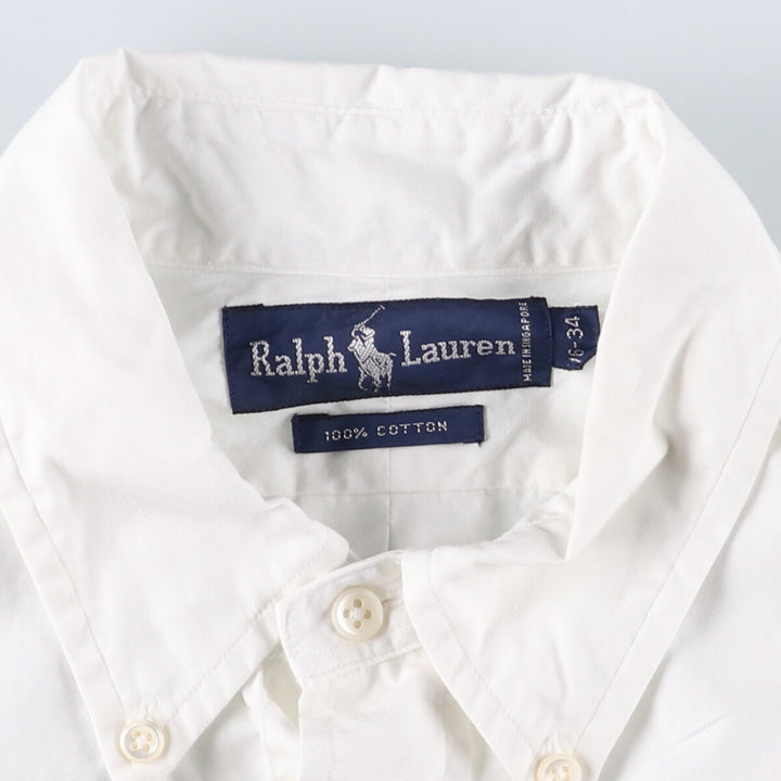 Ralph Lauren long sleeve button down shirt, men's size L cotton white type Vintage Second Hand