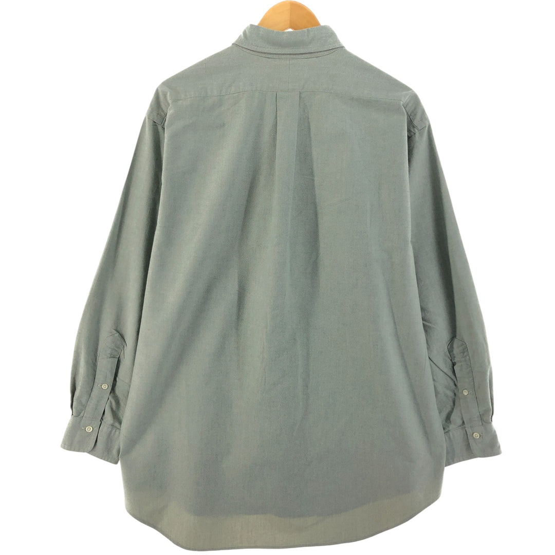Ralph Lauren YARMOUTH long sleeve button down shirt, men's XL size cotton green type Vintage Second Hand