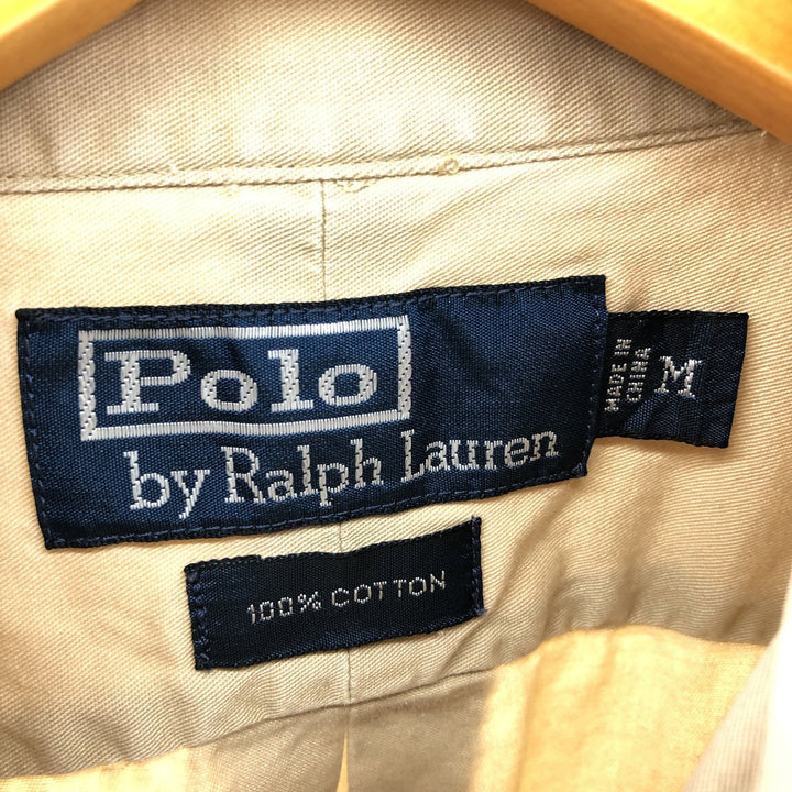 Ralph Lauren POLO by Ralph Lauren long-sleeved cotton shirt, men's size M cotton Beige type Vintage Second Hand