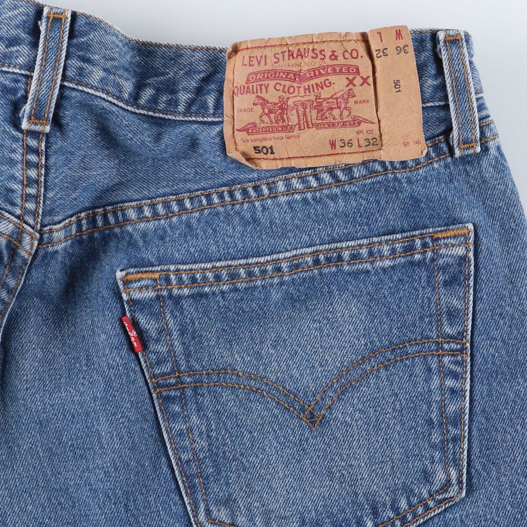 Levi's Levi's 501 Euro Model Straight Denim Pants Men's W34 equivalent cotton blue type Vintage Second Hand