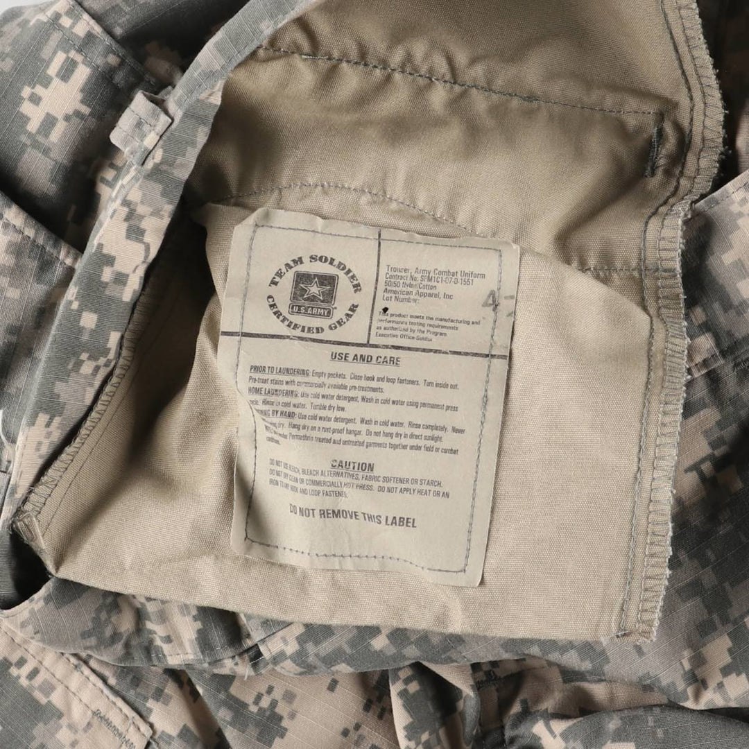 00'S US military genuine camouflage pattern ACU digital camo ripstop military cargo pants made in USA MEDIUM-SHORT men's size w33 equivalent /eaa526350