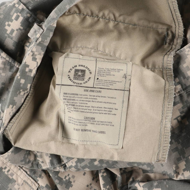00'S US military genuine camouflage pattern ACU digital camo ripstop military cargo pants made in USA MEDIUM-SHORT men's size w33 equivalent /eaa526350
