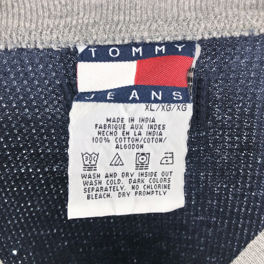 Tommy Hilfiger Jeans Thermal Long T-Shirt, Waffle, Men's XL cotton navy blue type Vintage Second Hand