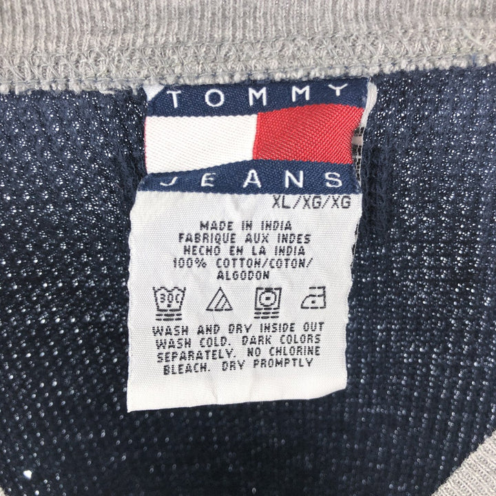 Tommy Hilfiger Jeans Thermal Long T-Shirt, Waffle, Men's XL cotton navy blue type Vintage Second Hand