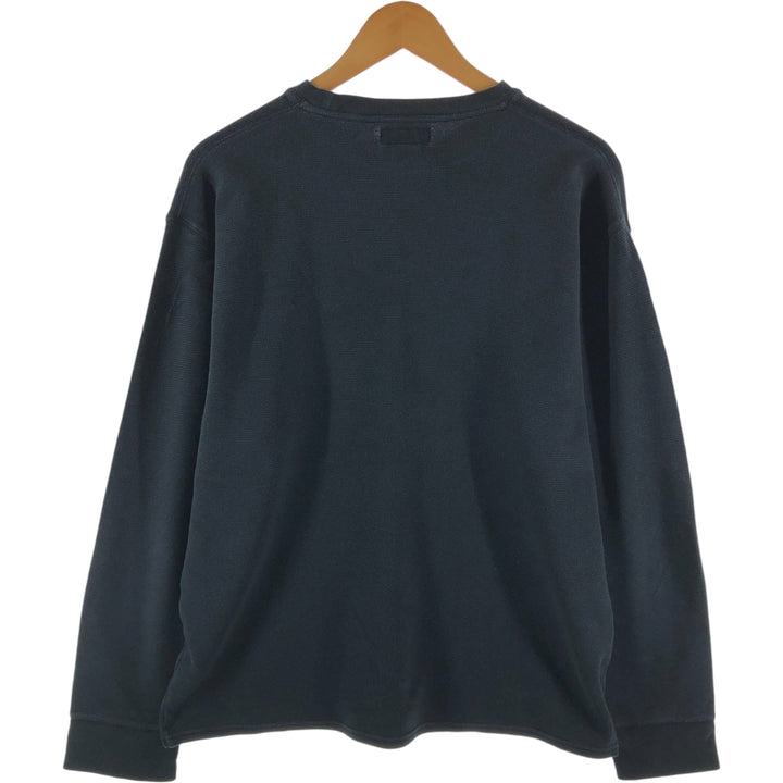 Ralph Lauren POLO RALPH LAUREN Thermal Long T-shirt Waffle Men's XXL cotton black type Vintage Second Hand