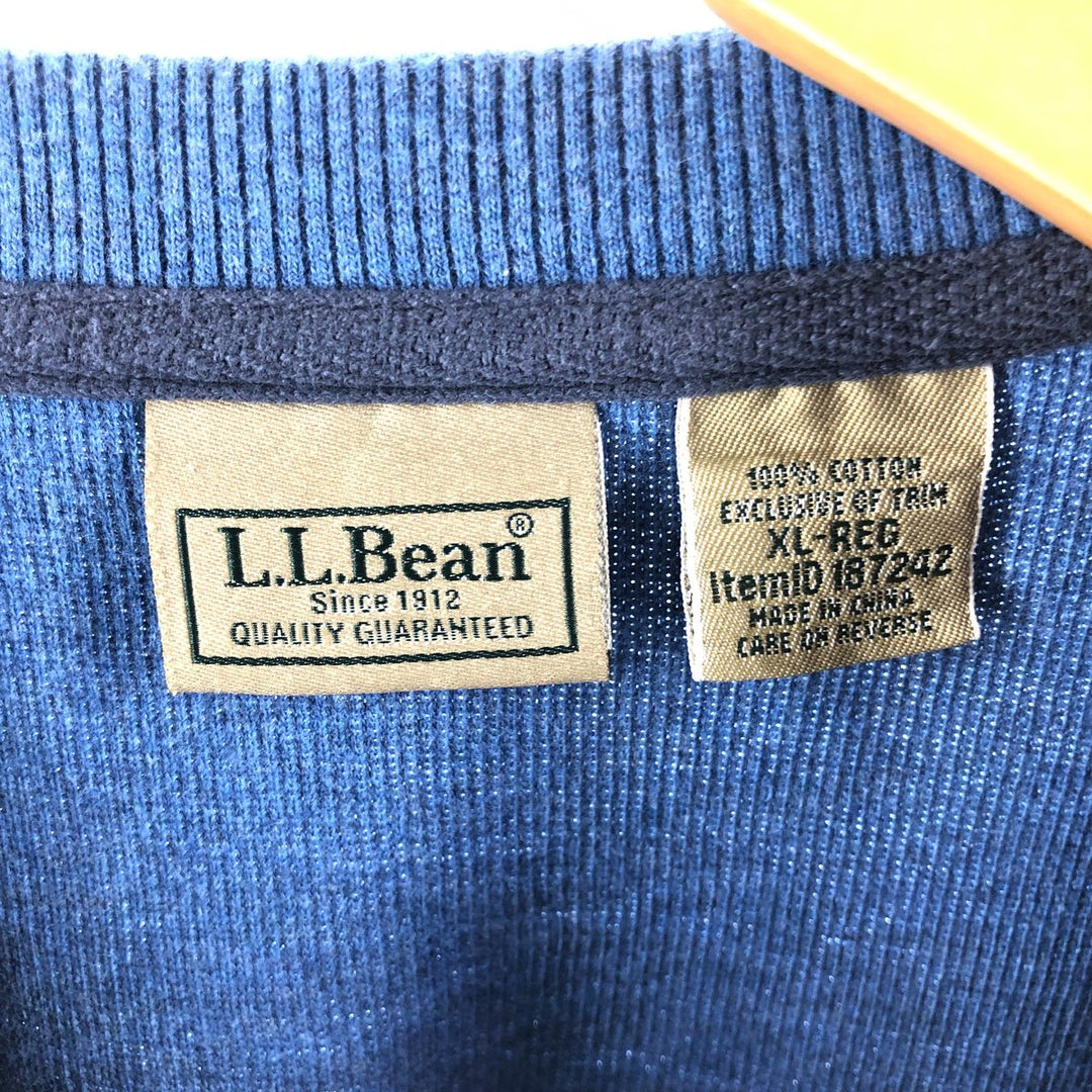 LLBean Thermal Long T-Shirt, Waffle, Men's XL cotton blue type Vintage Second Hand