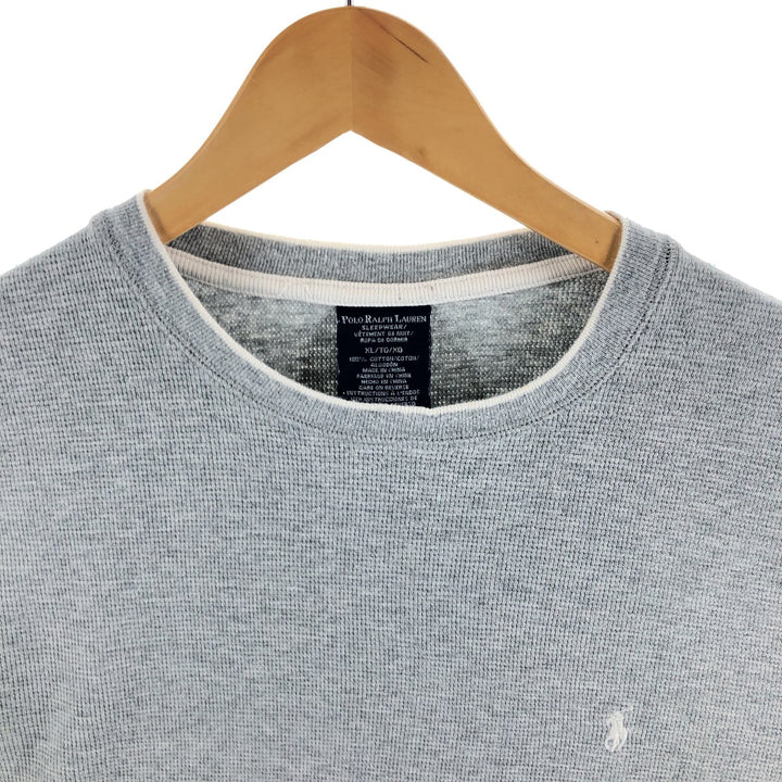 Ralph Lauren POLO RALPH LAUREN SLEEPWEAR Thermal Long T-shirt Waffle Men's XL cotton gray type Vintage Second Hand