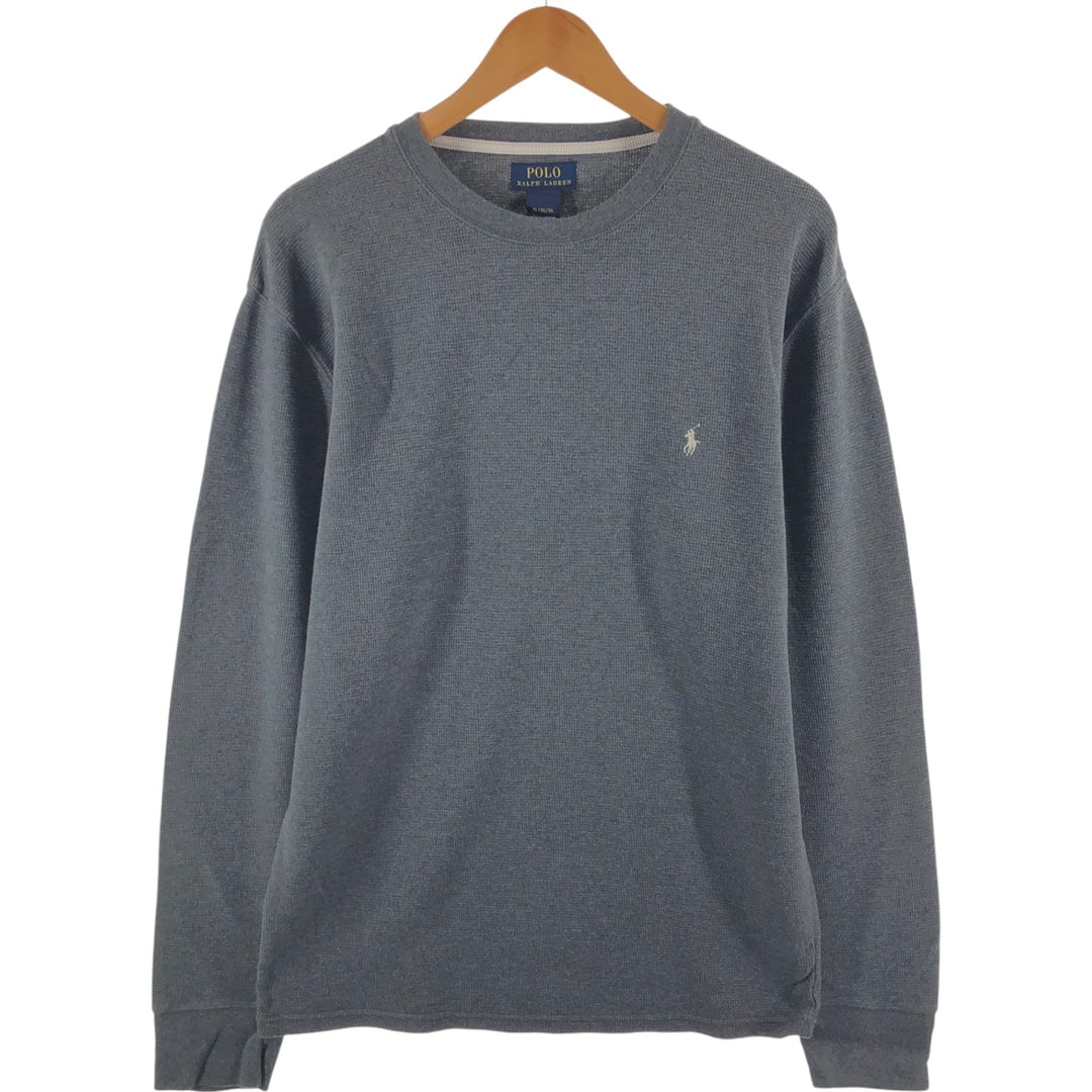 Ralph Lauren POLO RALPH LAUREN Thermal Long T-shirt Waffle Men's XL cotton gray type Vintage Second Hand