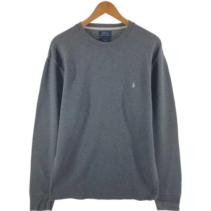 Ralph Lauren POLO RALPH LAUREN Thermal Long T-shirt Waffle Men's XL cotton gray type Vintage Second Hand