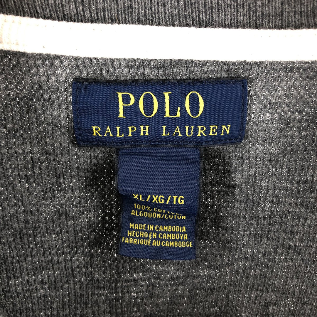 Ralph Lauren POLO RALPH LAUREN Thermal Long T-shirt Waffle Men's XL cotton gray type Vintage Second Hand