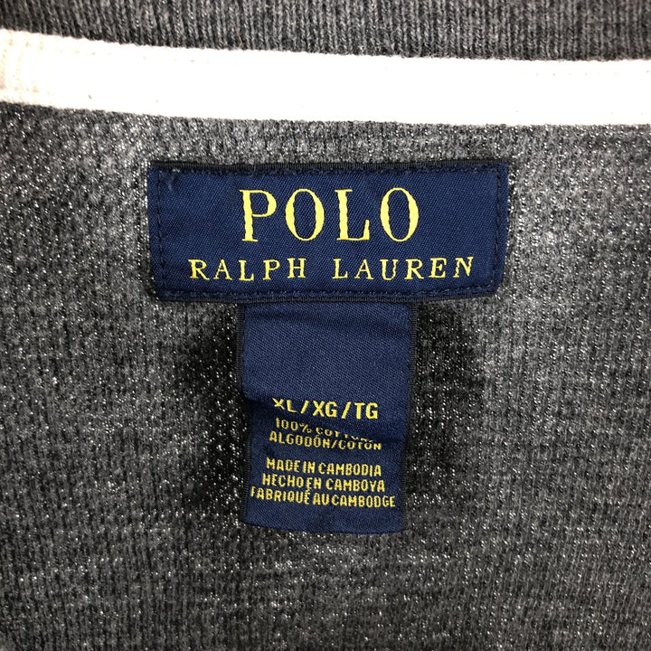 Ralph Lauren POLO RALPH LAUREN Thermal Long T-shirt Waffle Men's XL cotton gray type Vintage Second Hand
