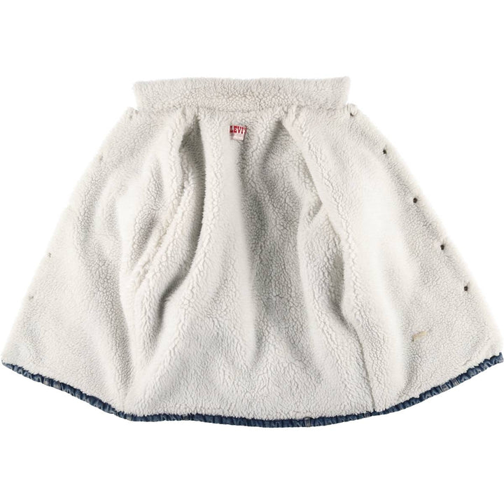 80s~90'S Levi's 70619-0218 denim fleece jacket made in USA, men's size L, vintage cotton blue type Vintage Second Hand