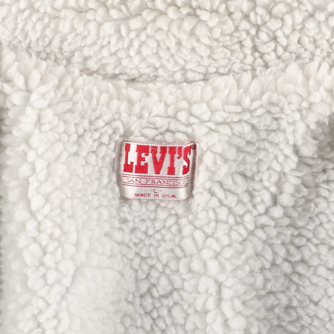 80s~90'S Levi's 70619-0218 denim fleece jacket made in USA, men's size L, vintage cotton blue type Vintage Second Hand