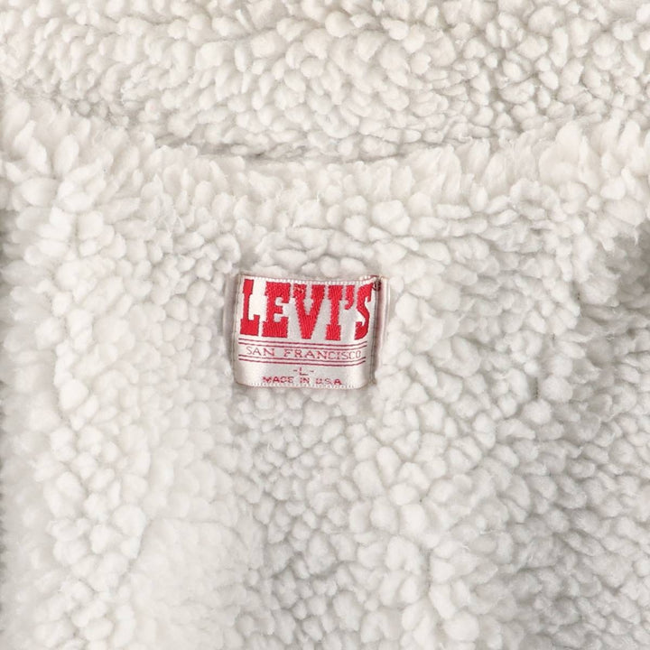 80s~90'S Levi's 70619-0218 denim fleece jacket made in USA, men's size L, vintage cotton blue type Vintage Second Hand