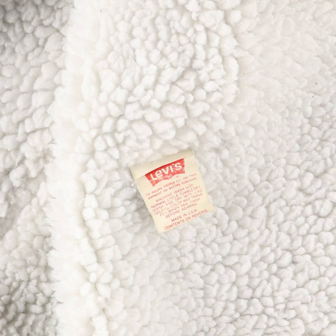 80s~90'S Levi's 70619-0218 denim fleece jacket made in USA, men's size L, vintage cotton blue type Vintage Second Hand