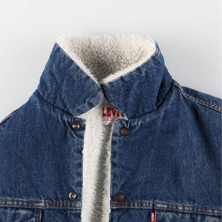 80s~90'S Levi's 70619-0218 denim fleece jacket made in USA, men's size L, vintage cotton blue type Vintage Second Hand