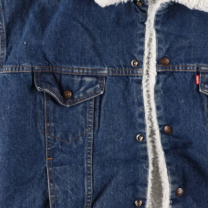 80s~90'S Levi's 70619-0218 denim fleece jacket made in USA, men's size L, vintage cotton blue type Vintage Second Hand