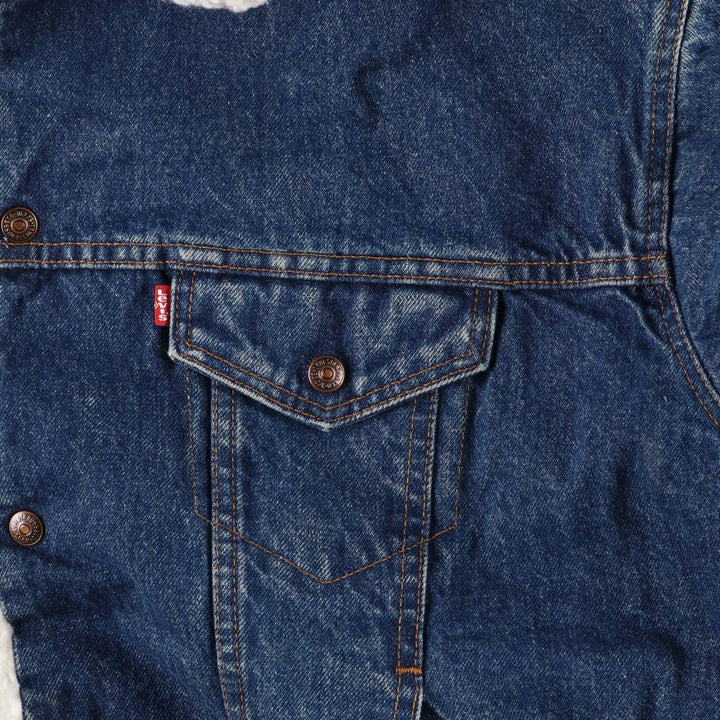 80s~90'S Levi's 70619-0218 denim fleece jacket made in USA, men's size L, vintage cotton blue type Vintage Second Hand