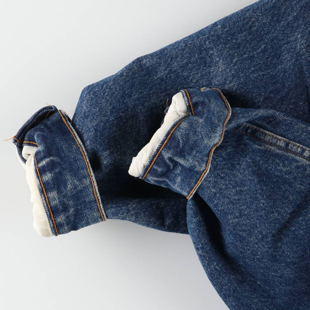 80s~90'S Levi's 70619-0218 denim fleece jacket made in USA, men's size L, vintage cotton blue type Vintage Second Hand