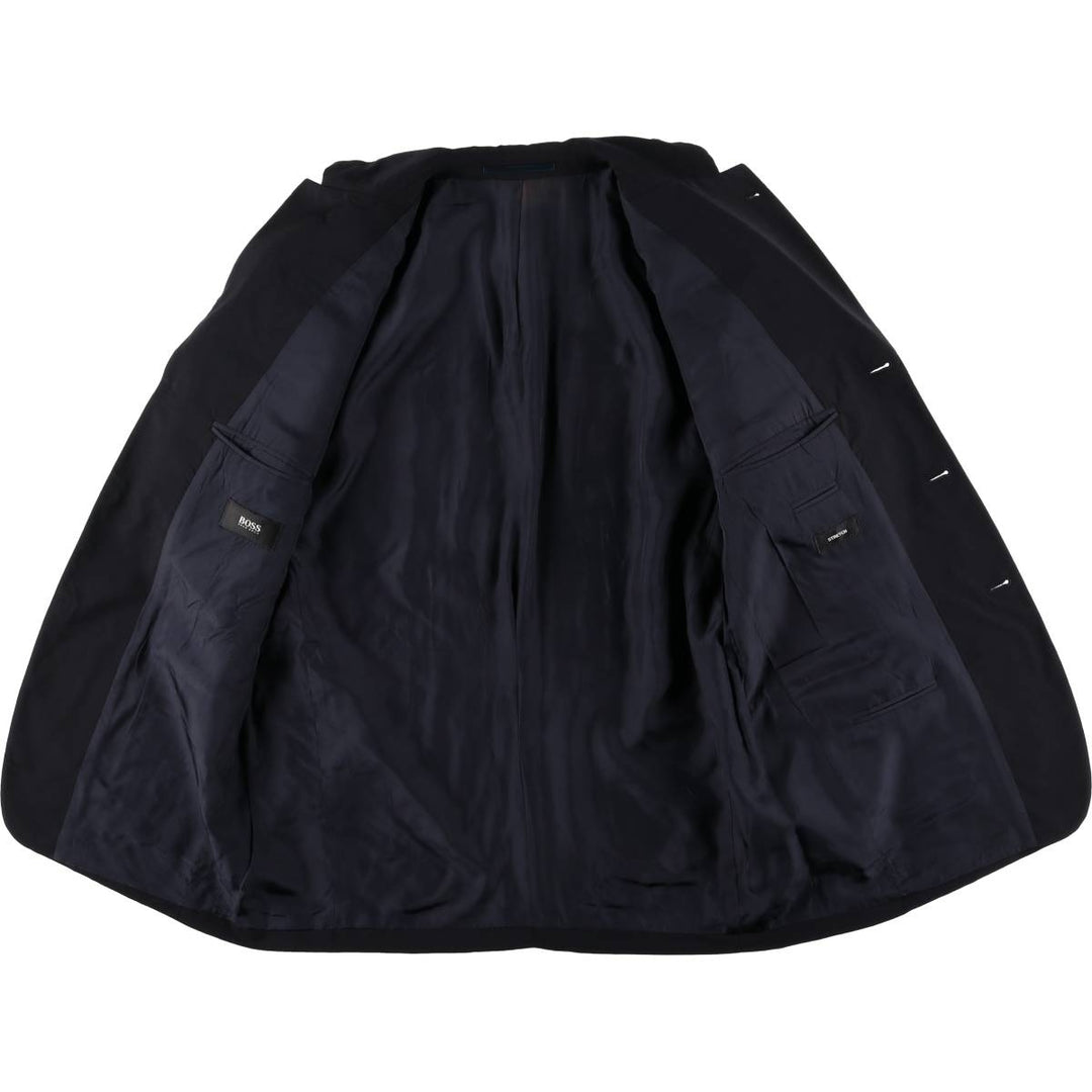 Hugo Boss wool tailored jacket, men's size M wool navy blue type Vintage Second Hand