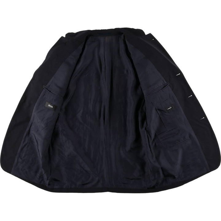 Hugo Boss wool tailored jacket, men's size M wool navy blue type Vintage Second Hand