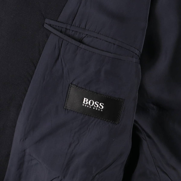 Hugo Boss wool tailored jacket, men's size M wool navy blue type Vintage Second Hand