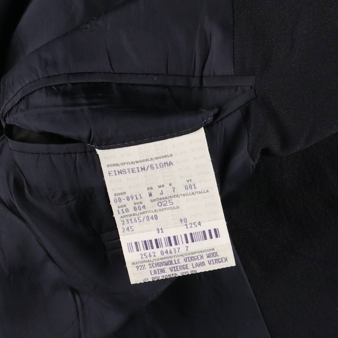 Hugo Boss wool tailored jacket, men's size M wool navy blue type Vintage Second Hand