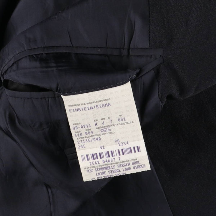 Hugo Boss wool tailored jacket, men's size M wool navy blue type Vintage Second Hand