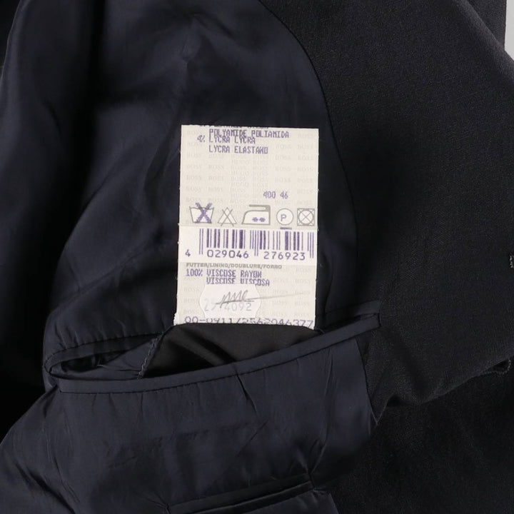 Hugo Boss wool tailored jacket, men's size M wool navy blue type Vintage Second Hand