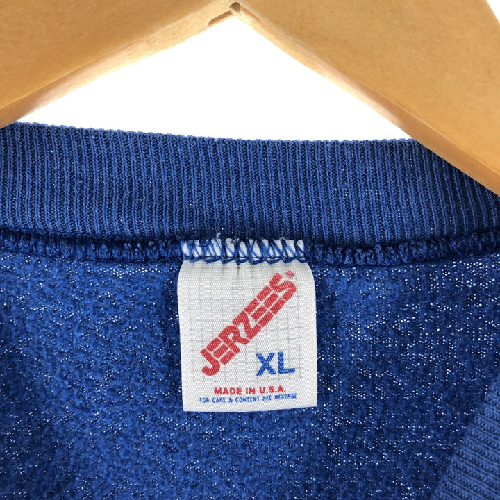 80s-90'S Jerzees Plain Blank Sweatshirt Trainer Made in USA Men's XL Vintage cotton blue type Vintage Second Hand