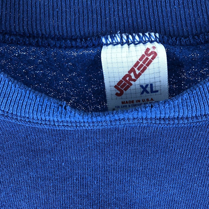 80s-90'S Jerzees Plain Blank Sweatshirt Trainer Made in USA Men's XL Vintage cotton blue type Vintage Second Hand
