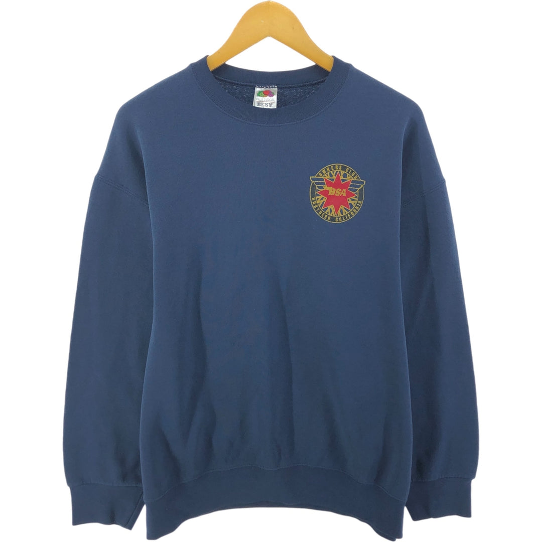 2000'S Fruit of the Loom BSA Print Sweatshirt, Men's Size XL cotton navy blue type Vintage Second Hand