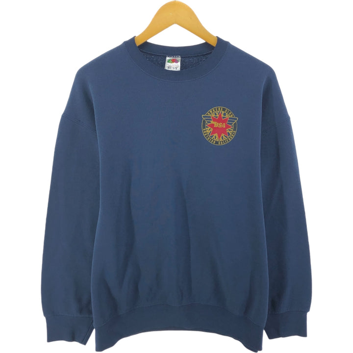 2000'S Fruit of the Loom BSA Print Sweatshirt, Men's Size XL cotton navy blue type Vintage Second Hand