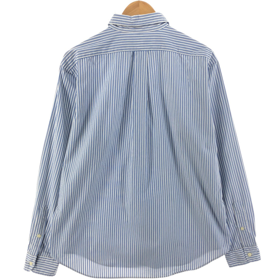 Ralph Lauren Classic Fit Multi-Stripe Long Sleeve Button-Down Striped Shirt, Men's Size L cotton blue type Vintage Second Hand