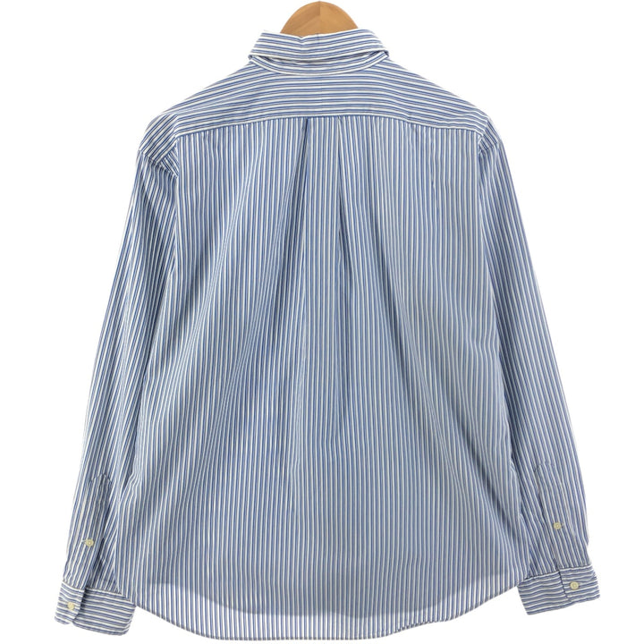 Ralph Lauren Classic Fit Multi-Stripe Long Sleeve Button-Down Striped Shirt, Men's Size L cotton blue type Vintage Second Hand