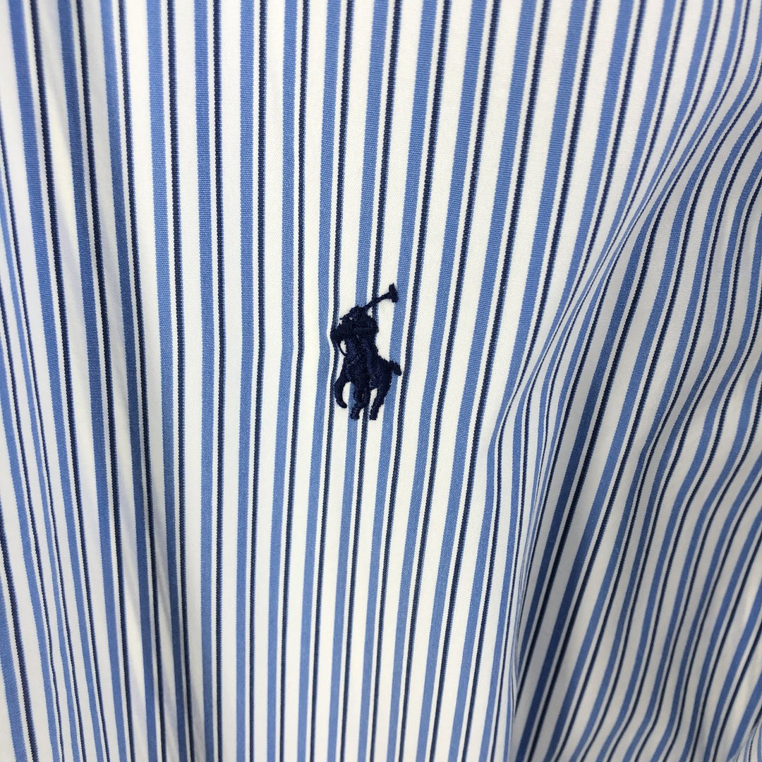Ralph Lauren Classic Fit Multi-Stripe Long Sleeve Button-Down Striped Shirt, Men's Size L cotton blue type Vintage Second Hand