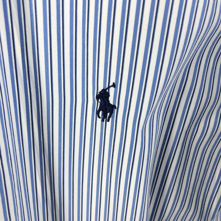 Ralph Lauren Classic Fit Multi-Stripe Long Sleeve Button-Down Striped Shirt, Men's Size L cotton blue type Vintage Second Hand